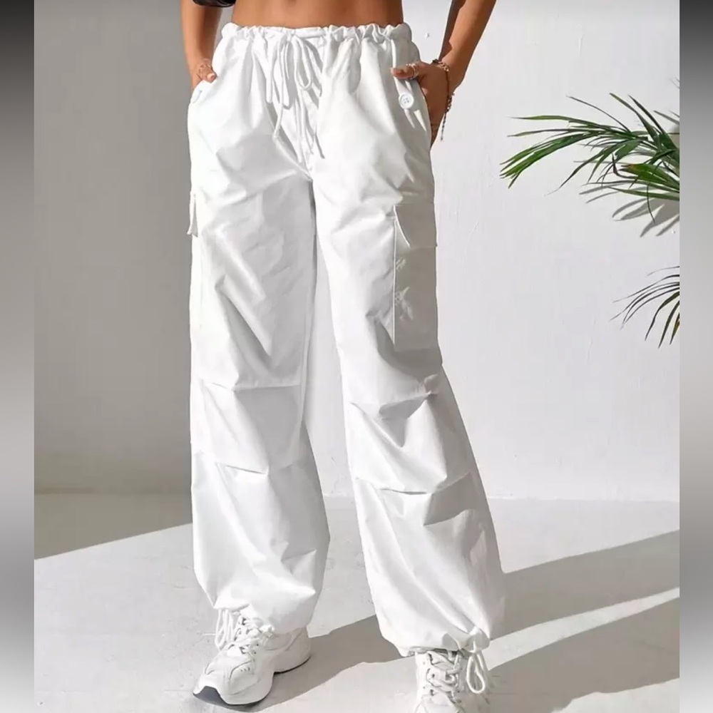 Women's White Drawstring Pants